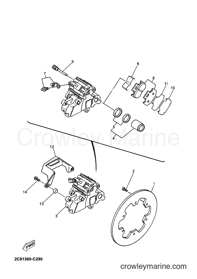 2005 Dirt Bike DT125X - DT125X (2C81) [070] - REAR BRAKE CALIPER