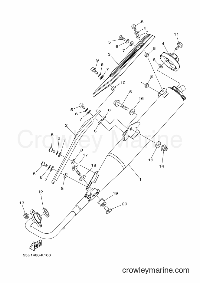 Yamaha Motors T135SEC (1S9B) [010] - EXHAUST