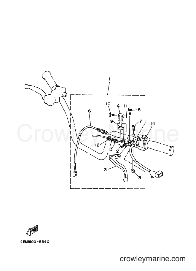 Yamaha Motors YFM80 (4EMU) [010] - HANDLE SWITCH & LEVER