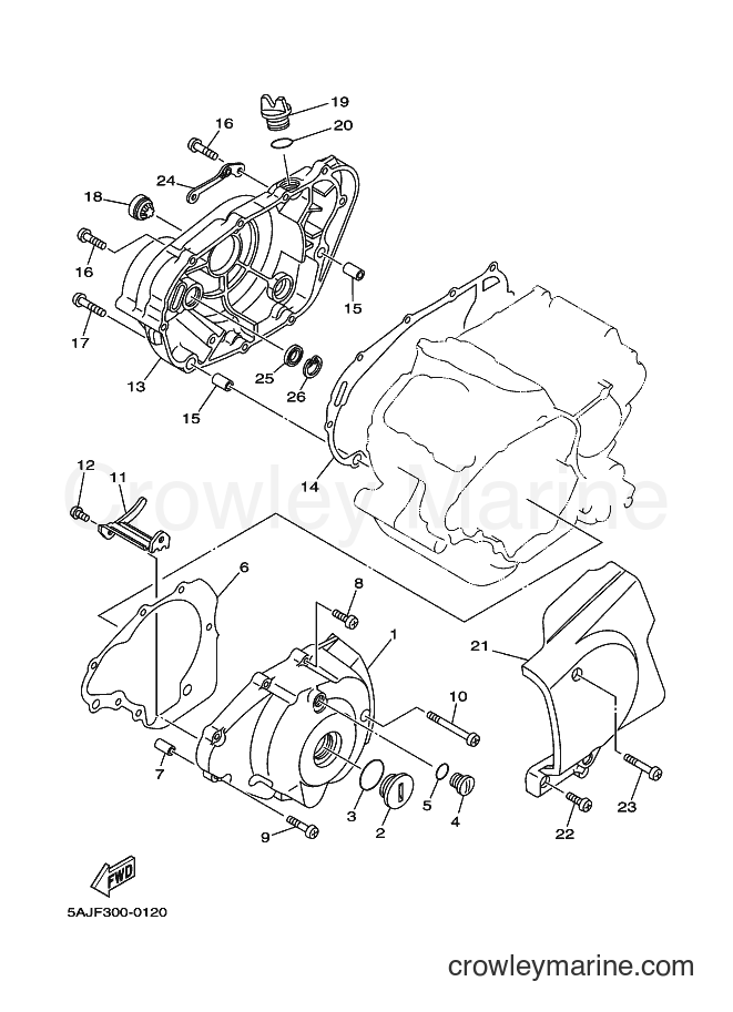 2000 Cruiser XV125S - XV125S (5AJF) [100] - CRANKCASE COVER 1