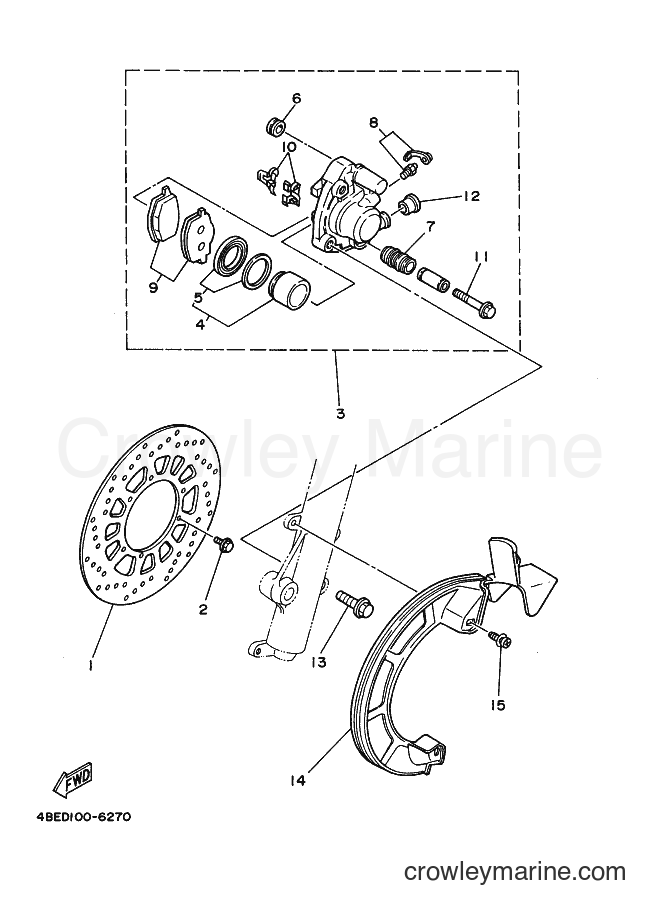 2000 Dirt Bike XT225 - XT225 (4BEU) [010] - FRONT BRAKE CALIPER