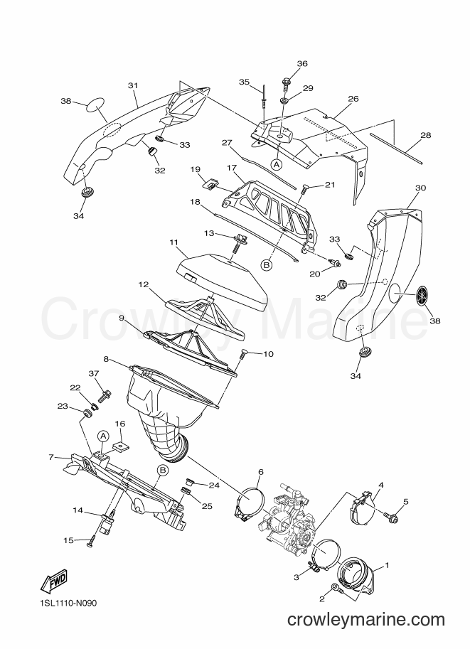 2014 Dirt Bike YZ450F - YZ450F (1SL1) [020] - INTAKE