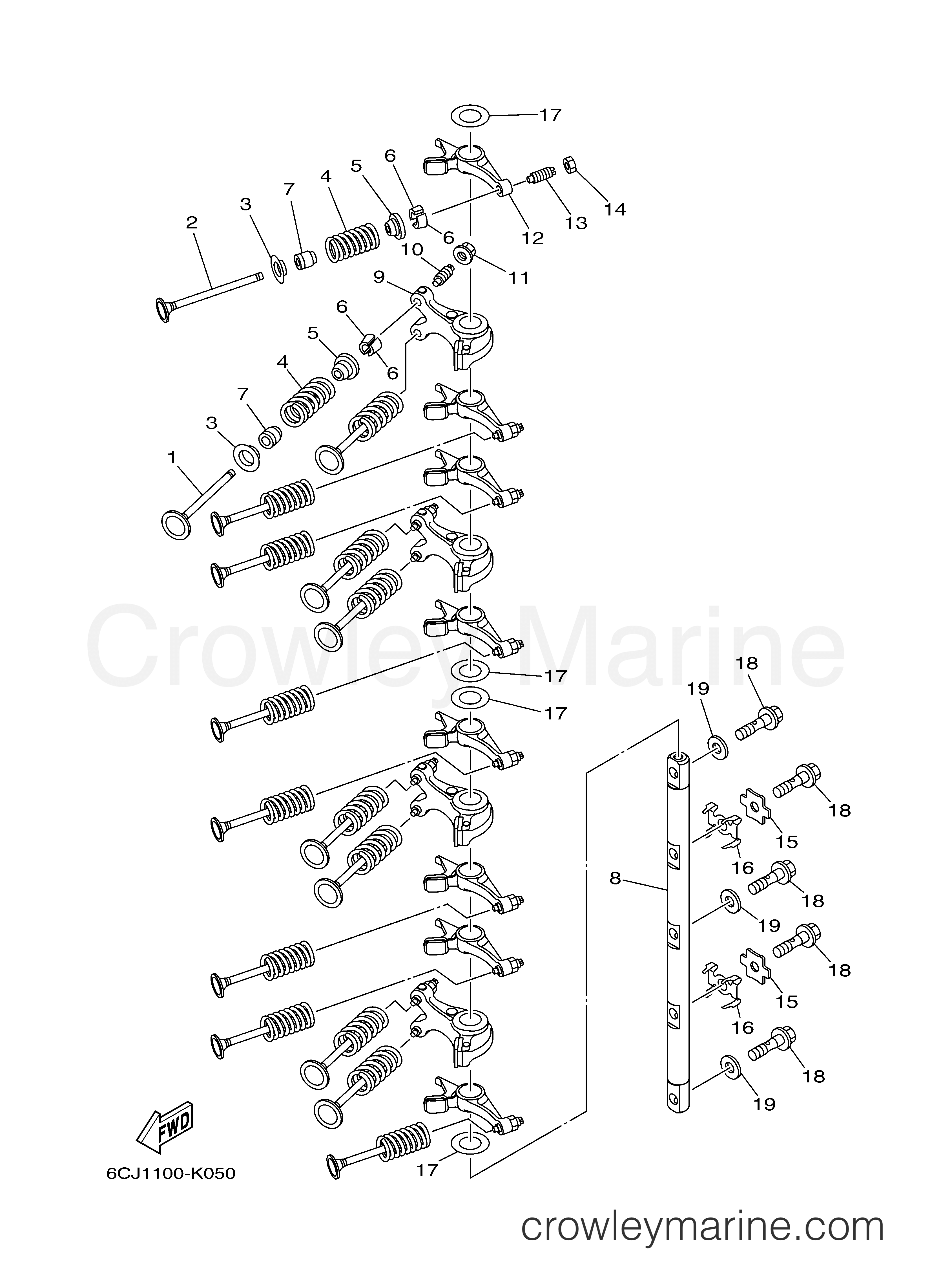 VALVE 2014 Yamaha Outboard 70hp F70LA Crowley Marine