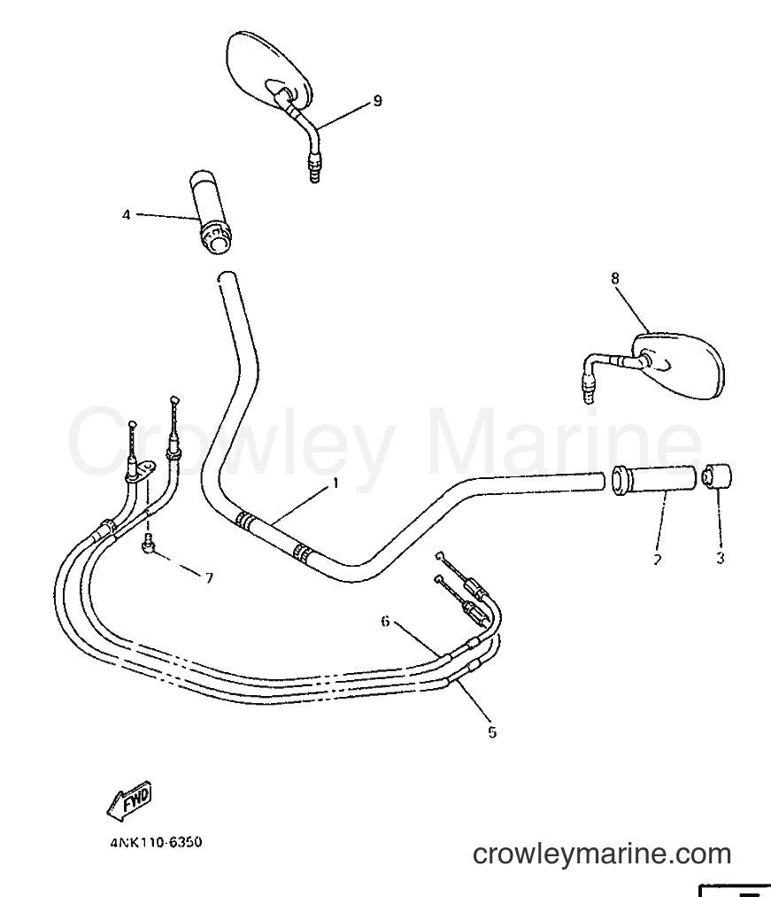 1996 Cruiser XVZ13AT - XVZ13AT (4NL3) [010] - STEERING HANDLE & CABLE