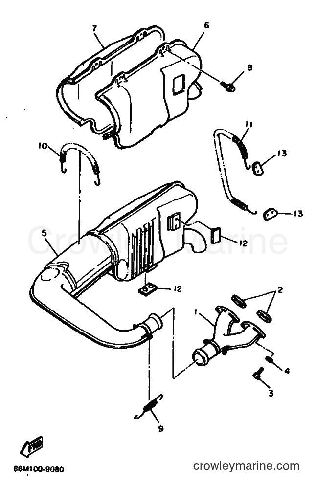 1990 Snowmobile EX570EP/HEP - EX570EP/HEP (87Y1) [010] - EXHAUST