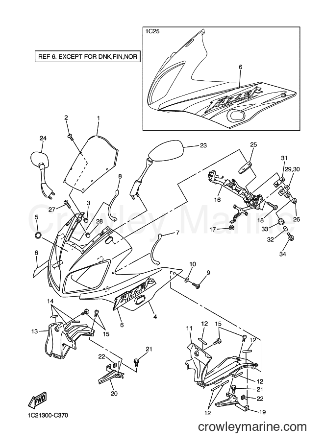 Yamaha Motors FZS1000S (1C25) [020] - COWLING 1