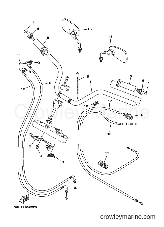 Yamaha Motors XVS1100A (5KS3) [010] - STEERING HANDLE & CABLE