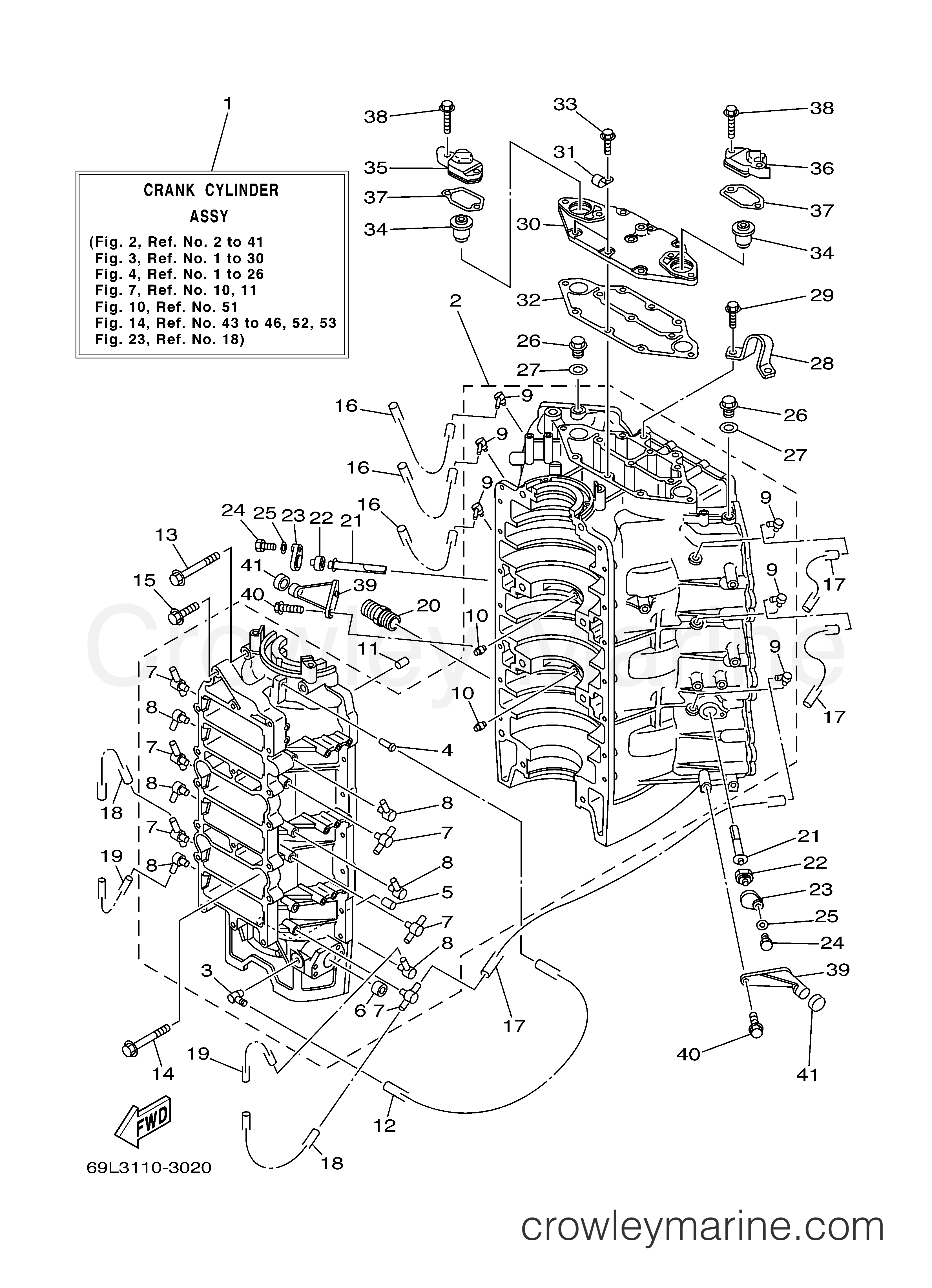Yamaha Motors VX250TLRB - CYLINDER CRANKCASE 1