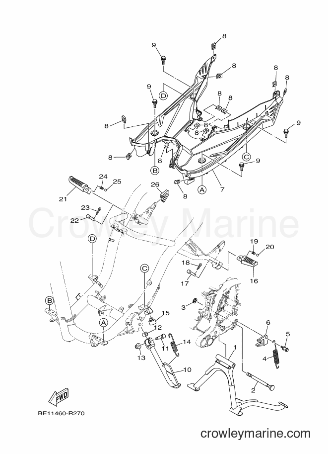 2016 Scooter AL125FC - AL125FC (BE12) [010] - STAND & FOOTREST