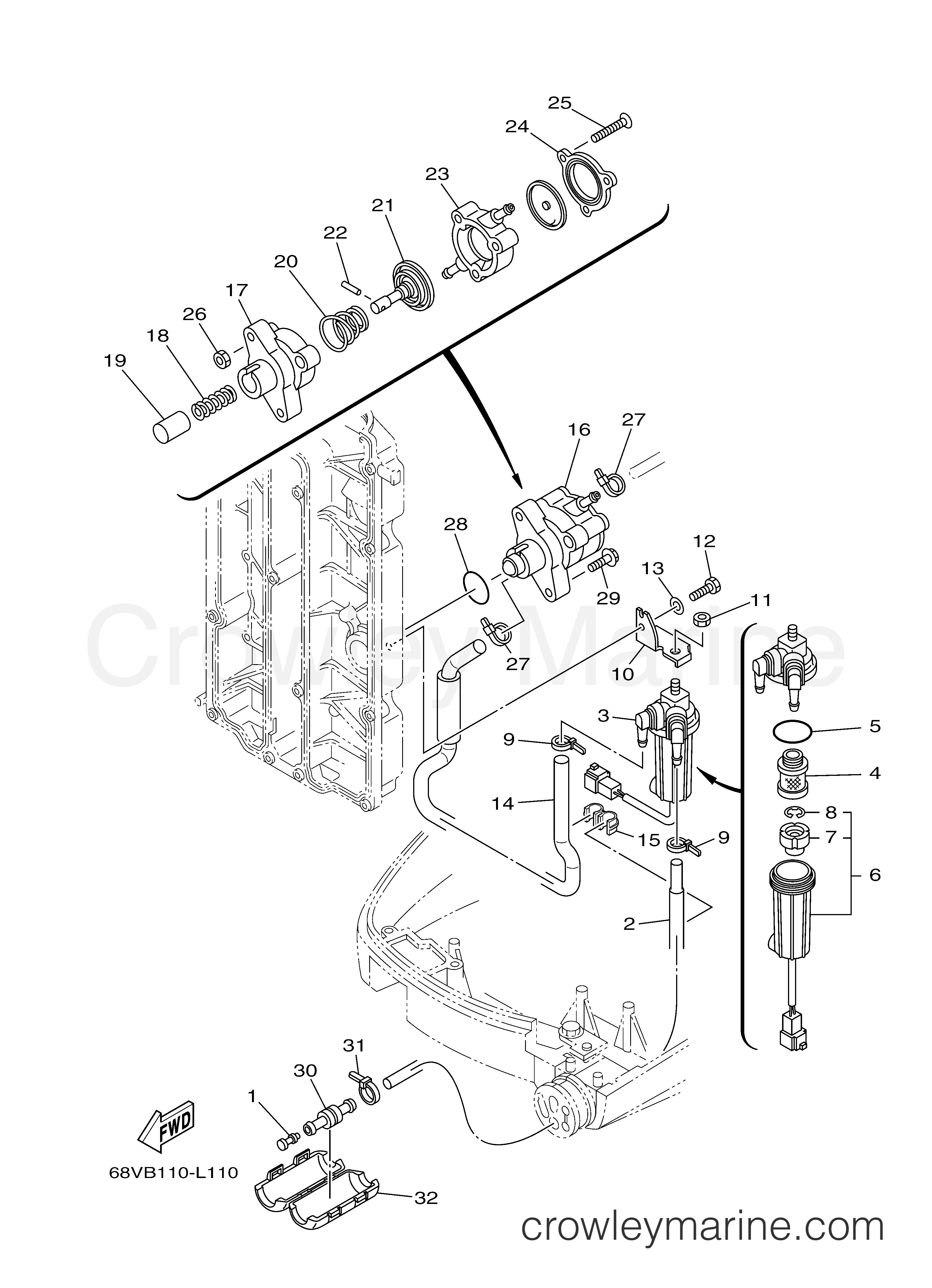 FUEL 1 2014 Yamaha Outboard 115hp F115LA Crowley Marine