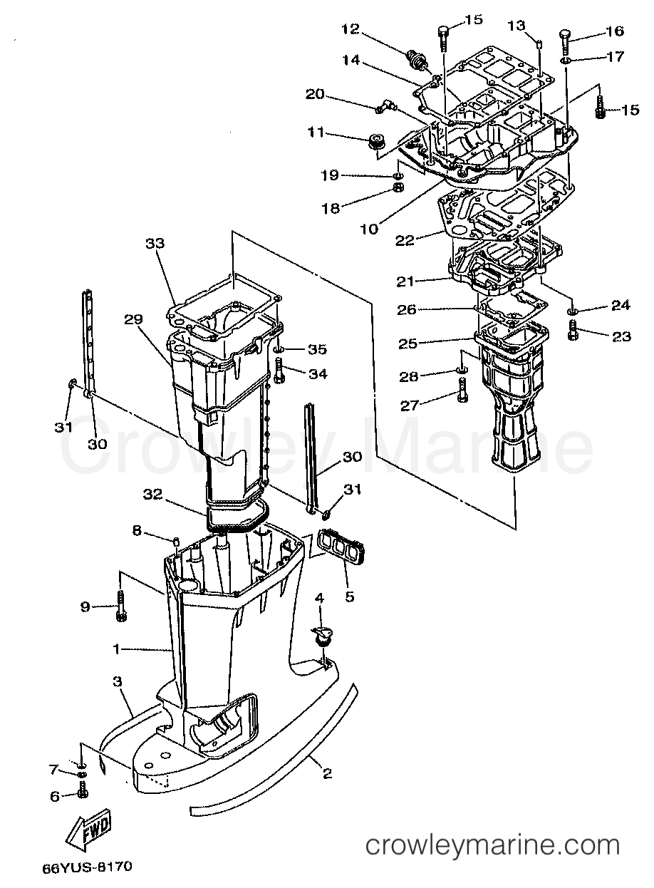 Yamaha Motors B115TLRW - UPPER CASING