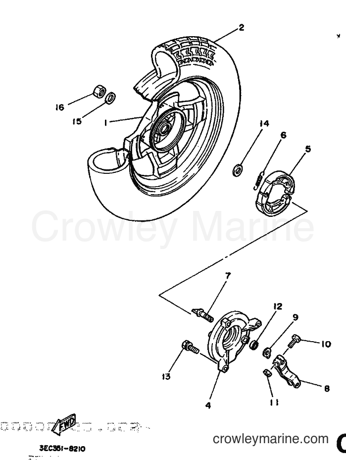 1988 Scooter CH50 - CH50 (3EC2) [999] - REAR WHEEL