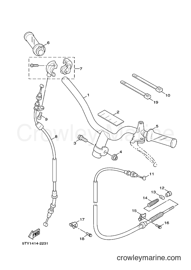 Yamaha Motors XC125 (5ML3) [010] - STEERING HANDLE & CABLE