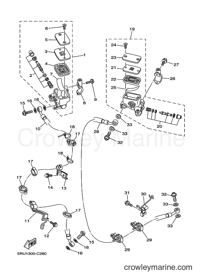2004 Scooter YP400 - YP400 (5RU1) [040] - FRONT MASTER CYLINDER