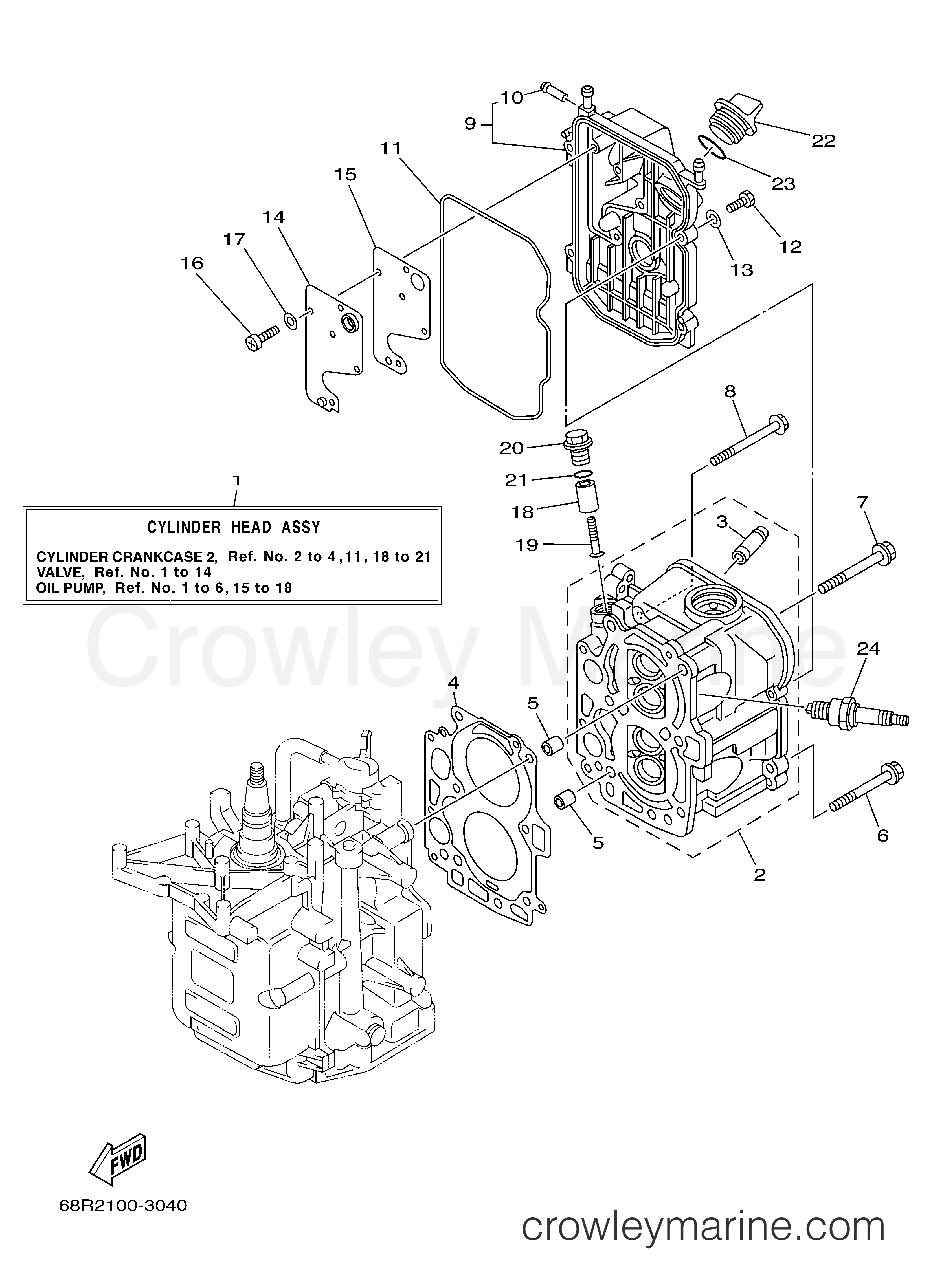 Yamaha Motors F8MSH - CYLINDER CRANKCASE 2