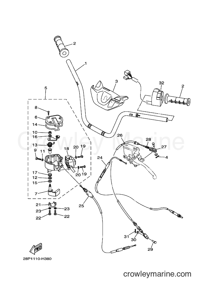 Yamaha Motors YFM700FWAD (43PY) [010] - STEERING HANDLE & CABLE