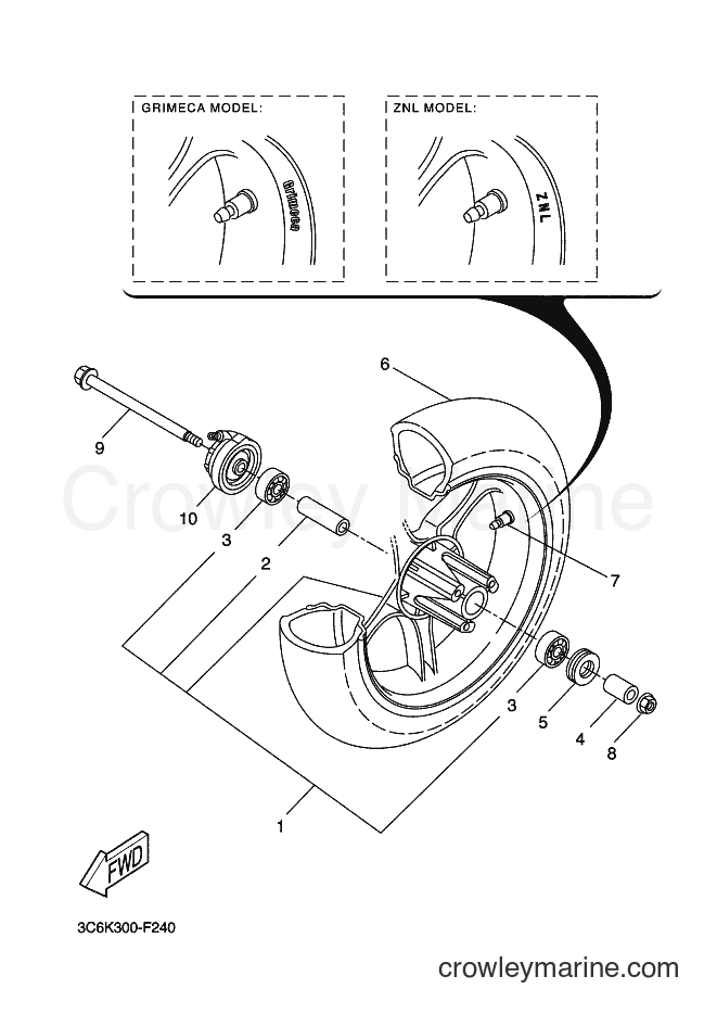 2007 Scooter YQ50L - YQ50L (3C6K) [050] - FRONT WHEEL