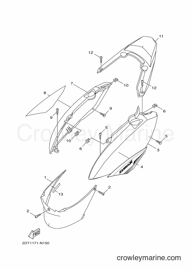 2014 Scooter YW50FX - YW50FX (2DT1) [010] - SIDE COVER