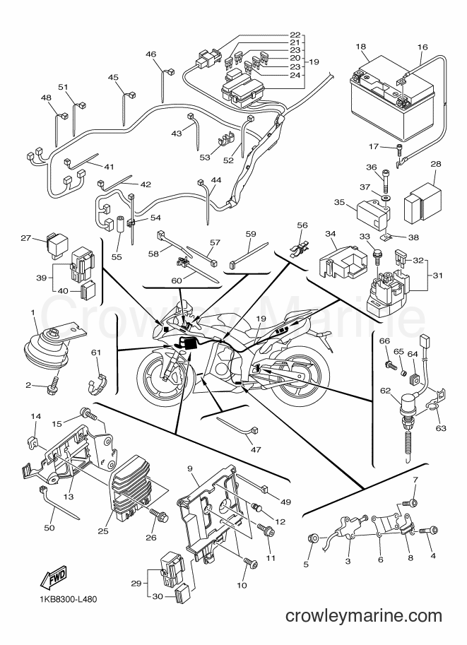 2012 Sport Bike YZF-R1 - YZF-R1 (1KBD) [010] - ELECTRICAL 2