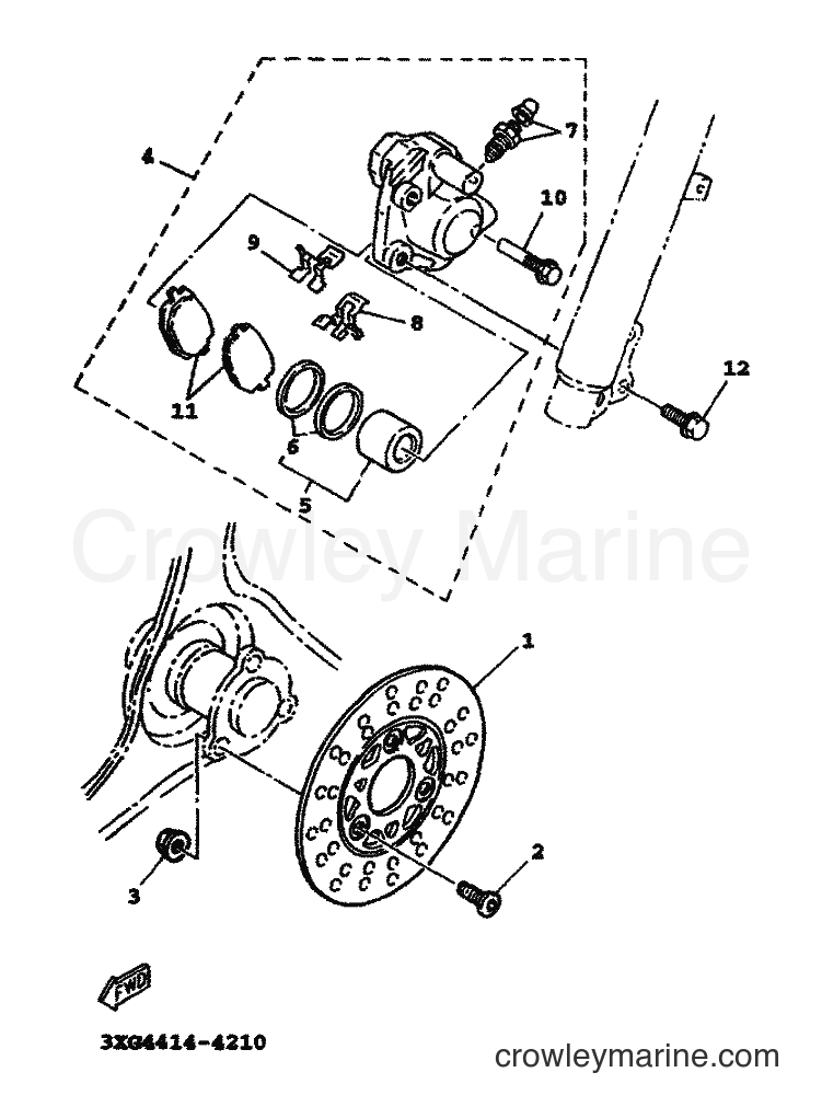 2000 Scooter YW100T - YW100T (5JY2) [010] - FRONT BRAKE CALIPER
