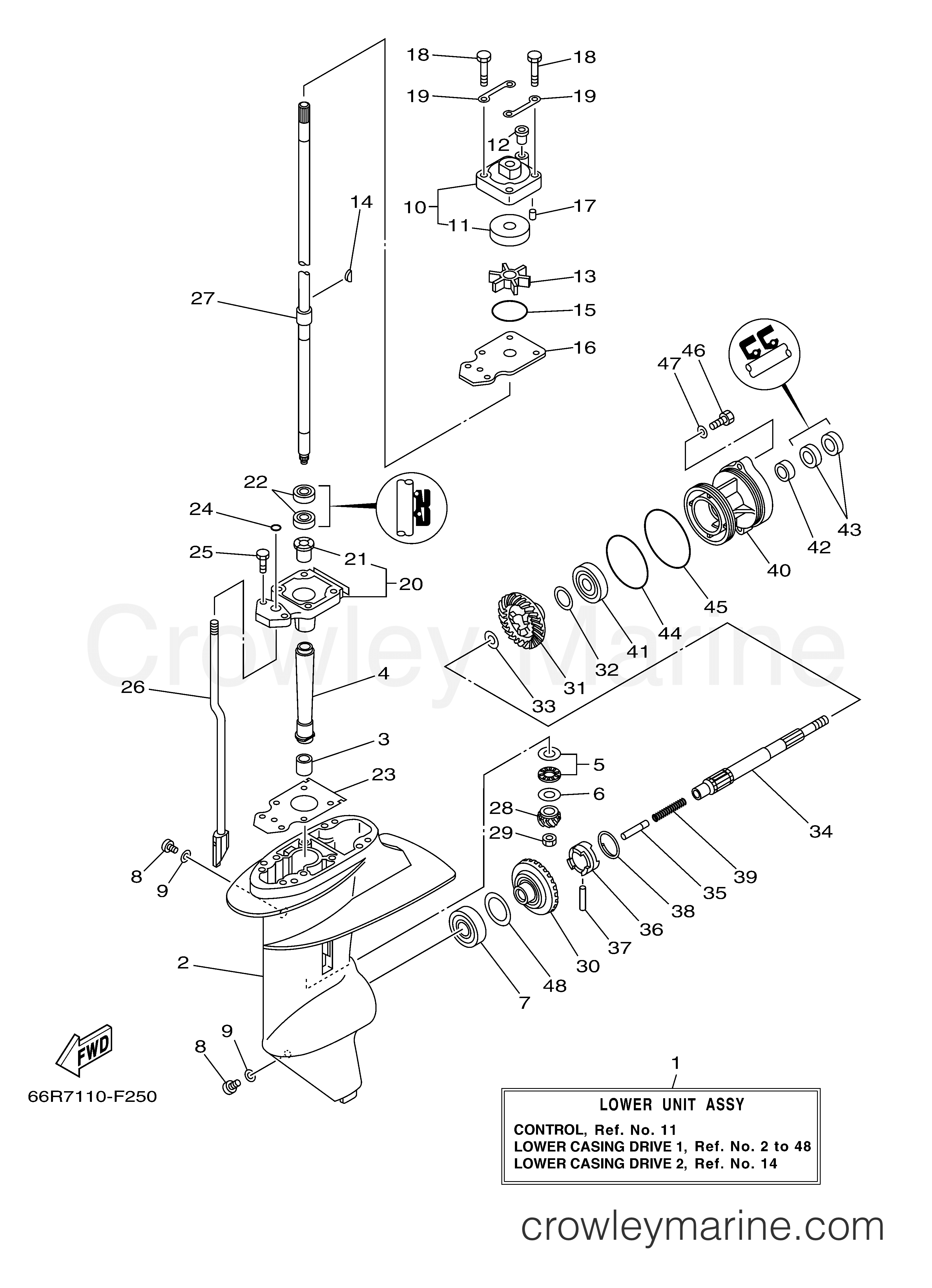 Yamaha Motors T9.9EXH2K - LOWER CASING DRIVE 1