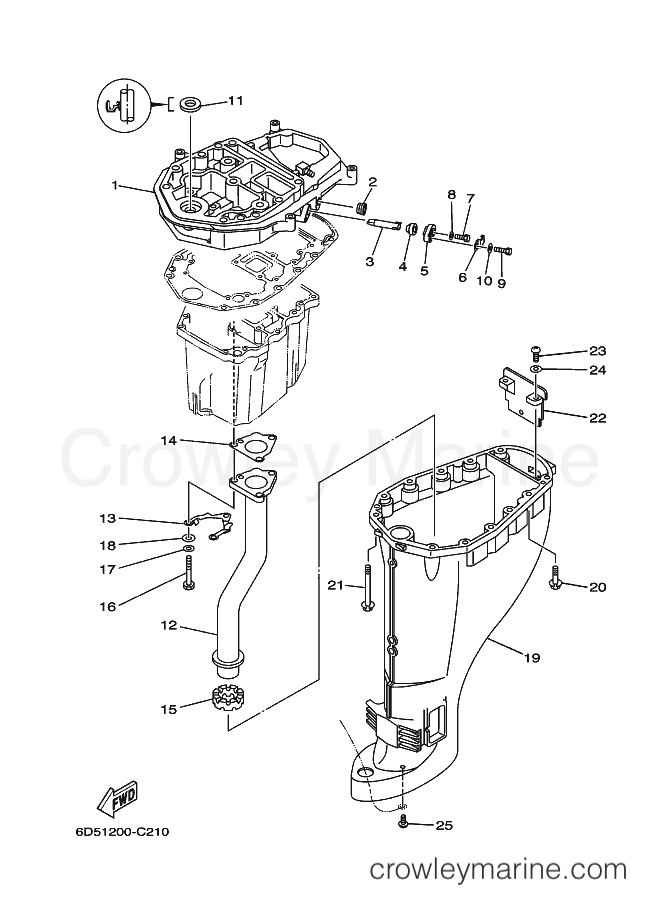 Yamaha Motors F25C (6D54) [020] - UPPER CASING