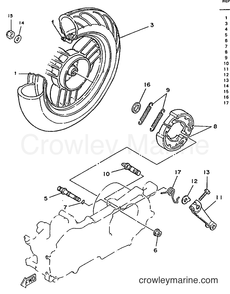 1995 Scooter YE50 - YE50 (4FW6) [999] - REAR WHEEL