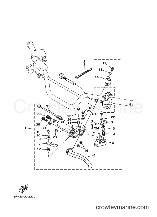 Yamaha Motors YFZ350 (5FKN) [010] - HANDLE SWITCH & LEVER