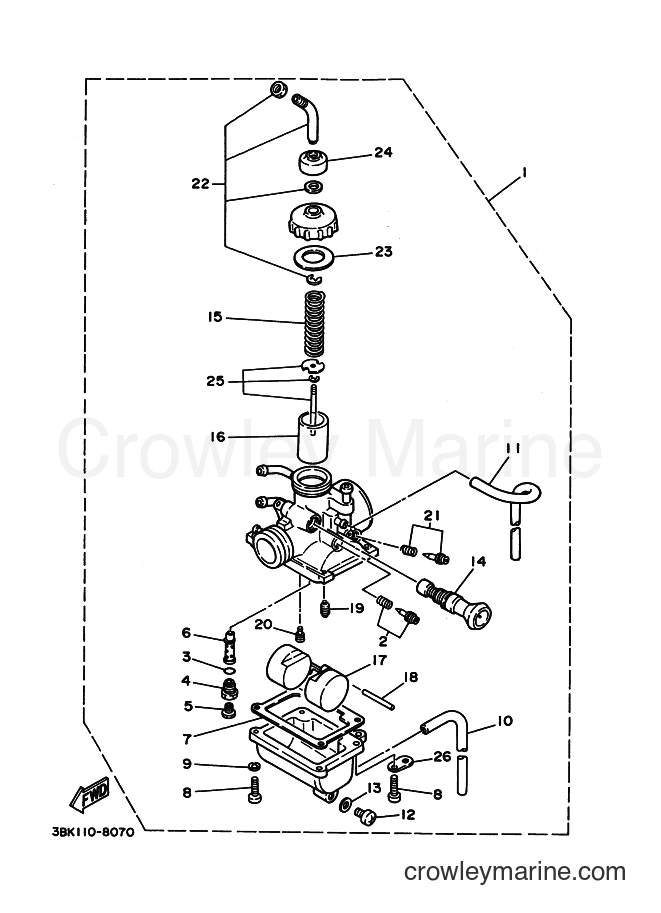 1992 Dirt Bike DT50LC - DT50LC (3BK8) [010] - CARBURETOR