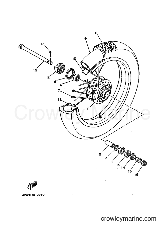 1992 Dirt Bike RT180 - RT180 (4BN2) [010] - FRONT WHEEL