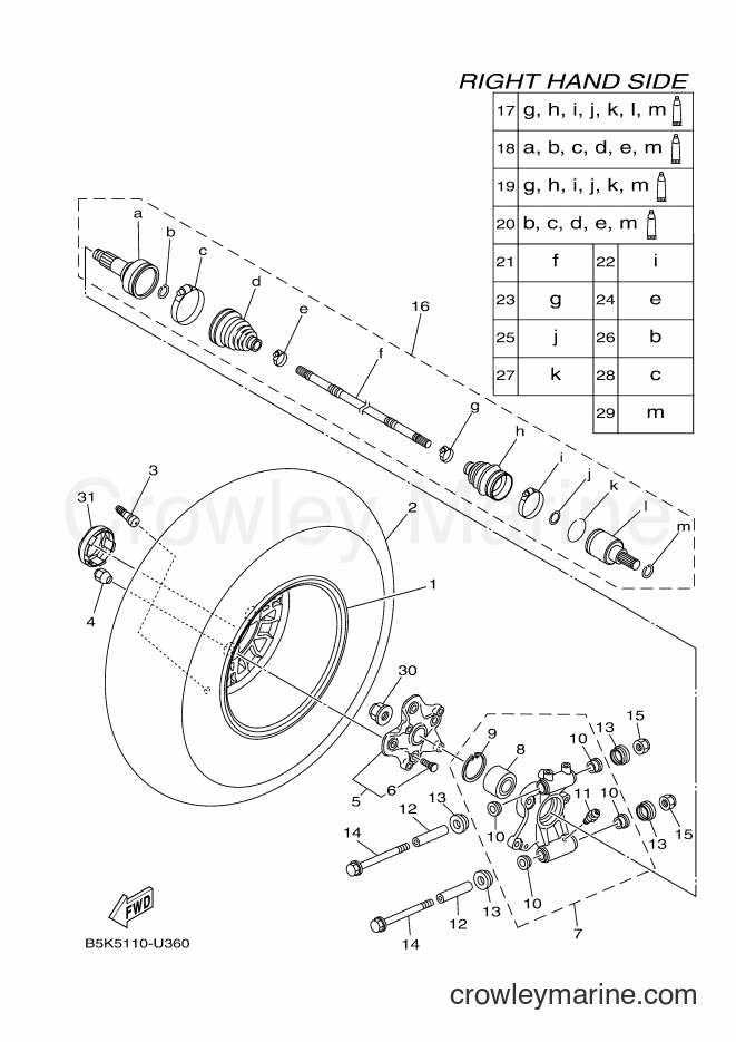 2019 ATV YFM700FWBD - YFM700FWBD (B5K9) [010] - REAR WHEEL 2