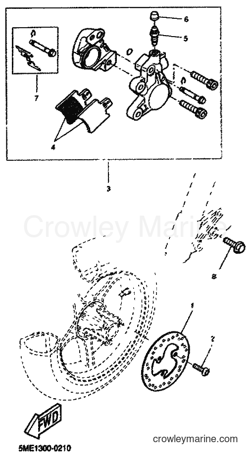 2001 Scooter YQ100 - YQ100 (5ME4) [080] - FRONT BRAKE CALIPER