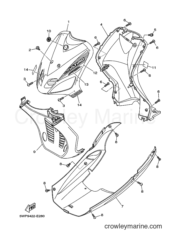 Yamaha Motors AL115C (5WP9) [010] - LEG SHIELD