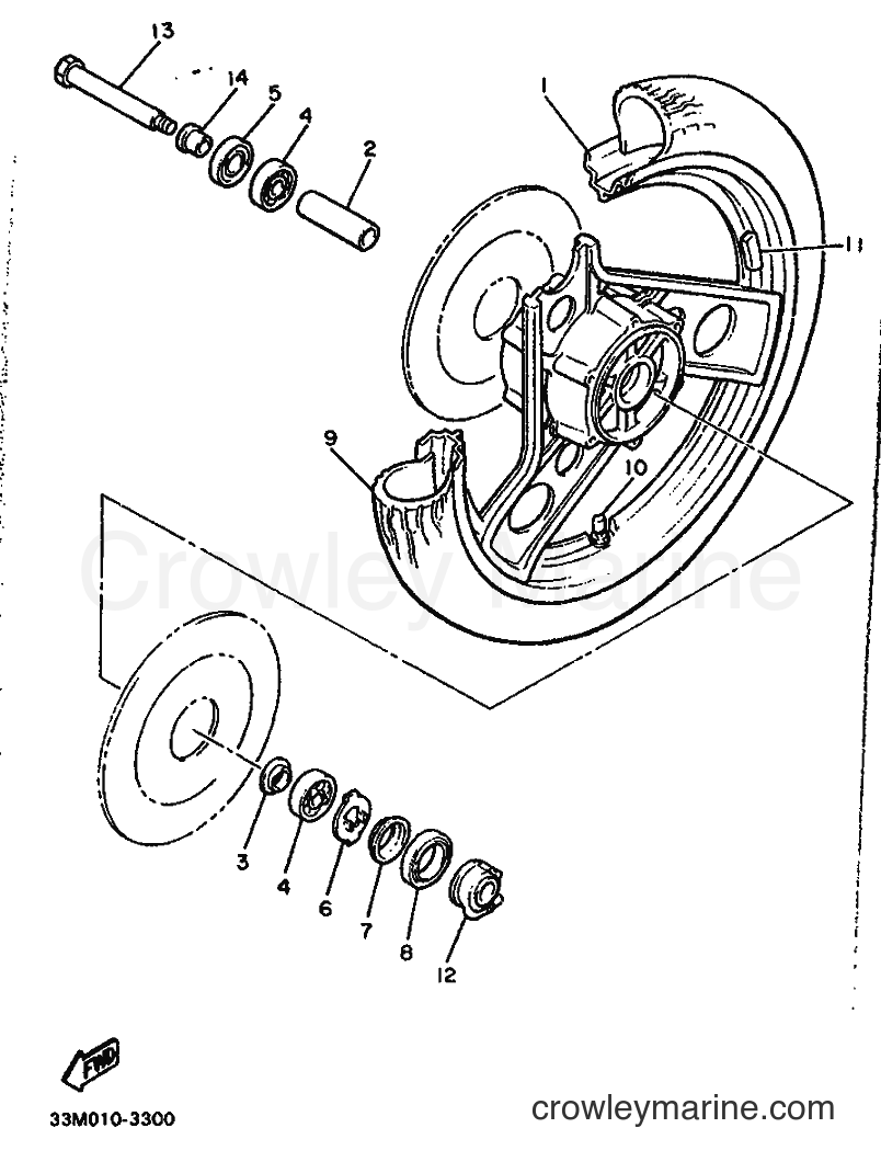 1990 Sport Bike FJ600 - FJ600 (3RC2) [010] - FRONT WHEEL