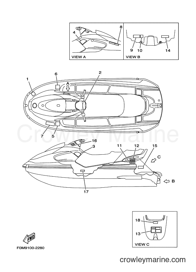 Yamaha Motors JET FOR XL700 (67E5) [04E] - IMPORTANT LABELS 2