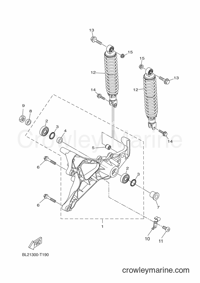 2018 Scooter YP125RA - YP125RA (BL21) [030] - REAR ARM & SUSPENSION