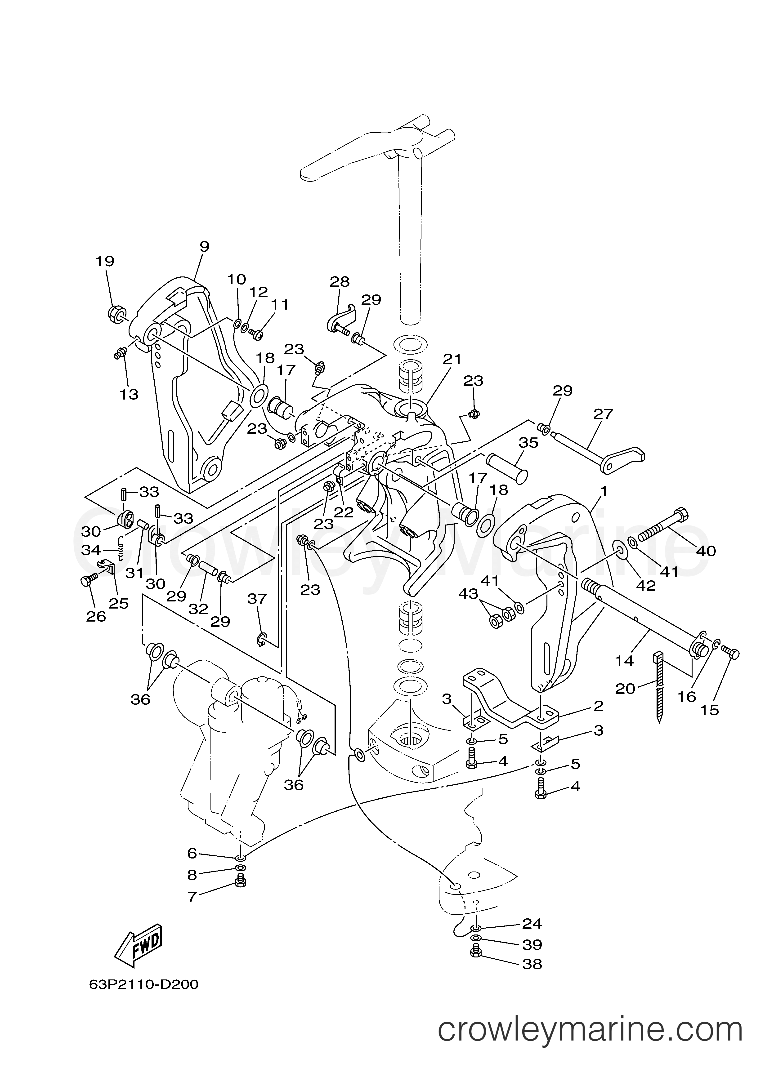 Yamaha Motors F150TXRD - BRACKET 1