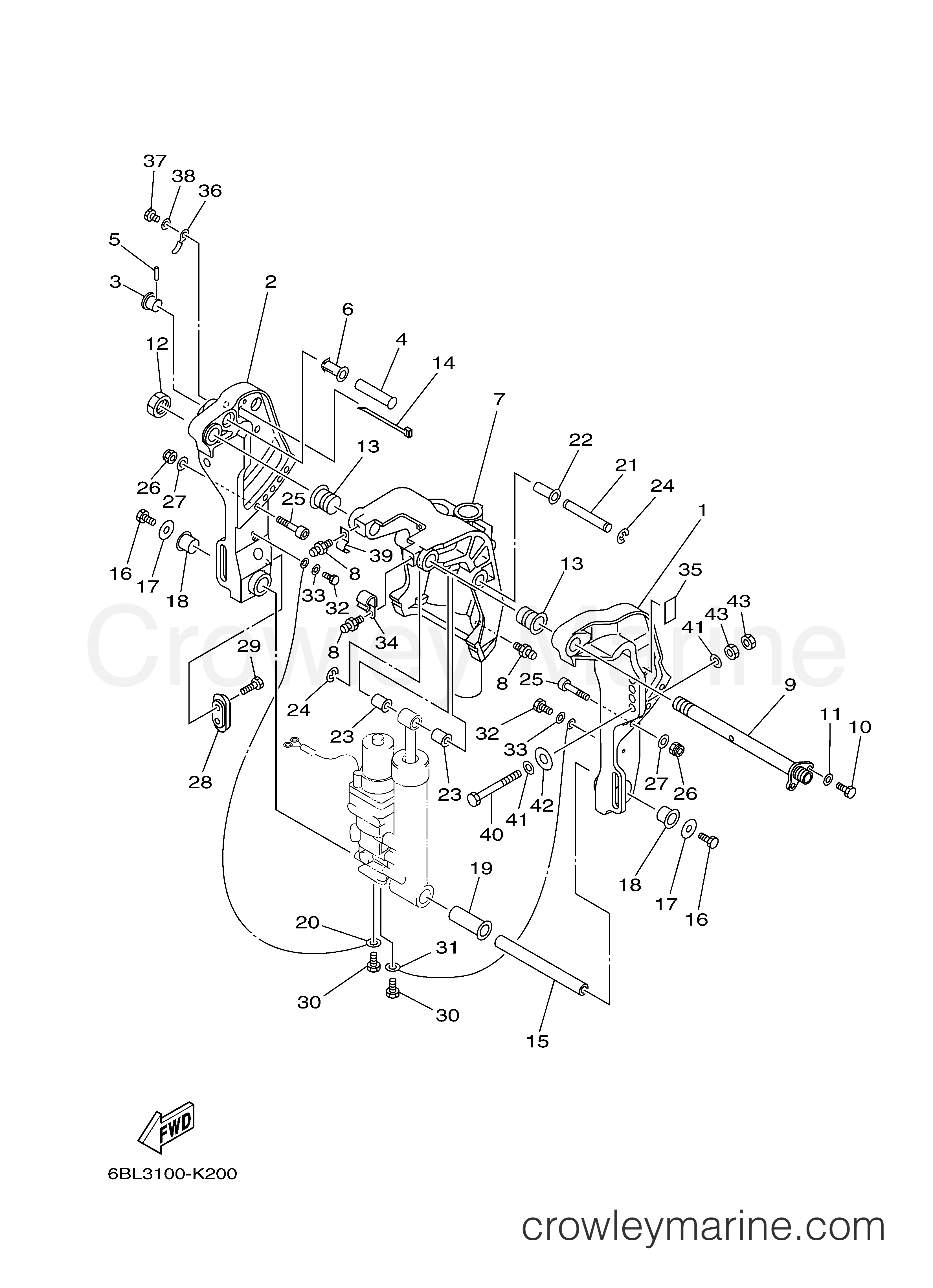 Yamaha Motors T25LA - BRACKET 1