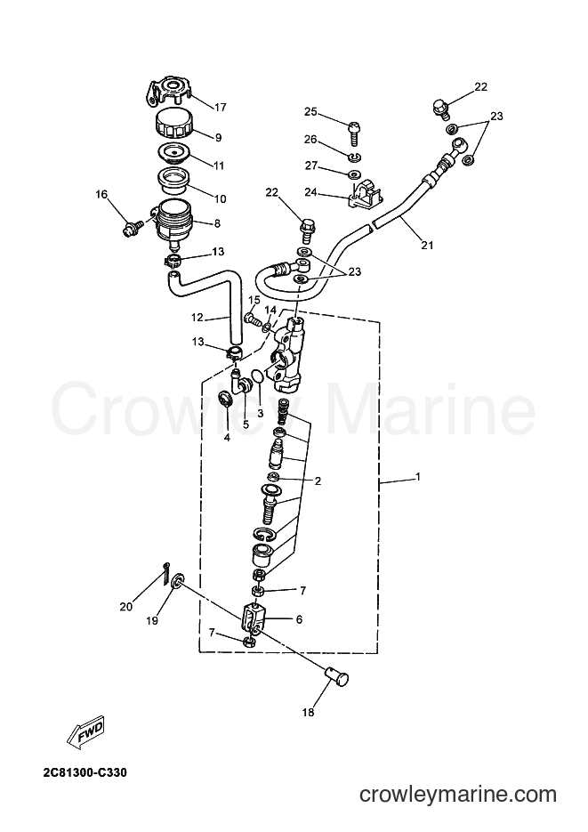 2005 Dirt Bike DT125X - DT125X (2C81) [070] - REAR MASTER CYLINDER