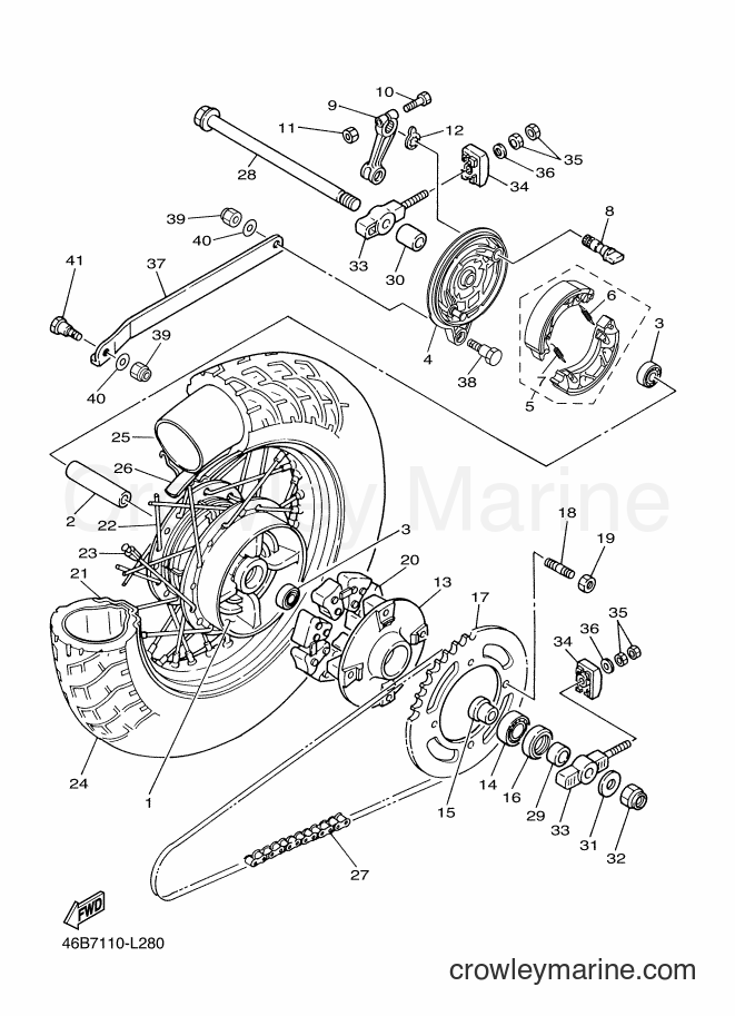 2012 Cruiser XV250 - XV250 (46B8) [010] - REAR WHEEL