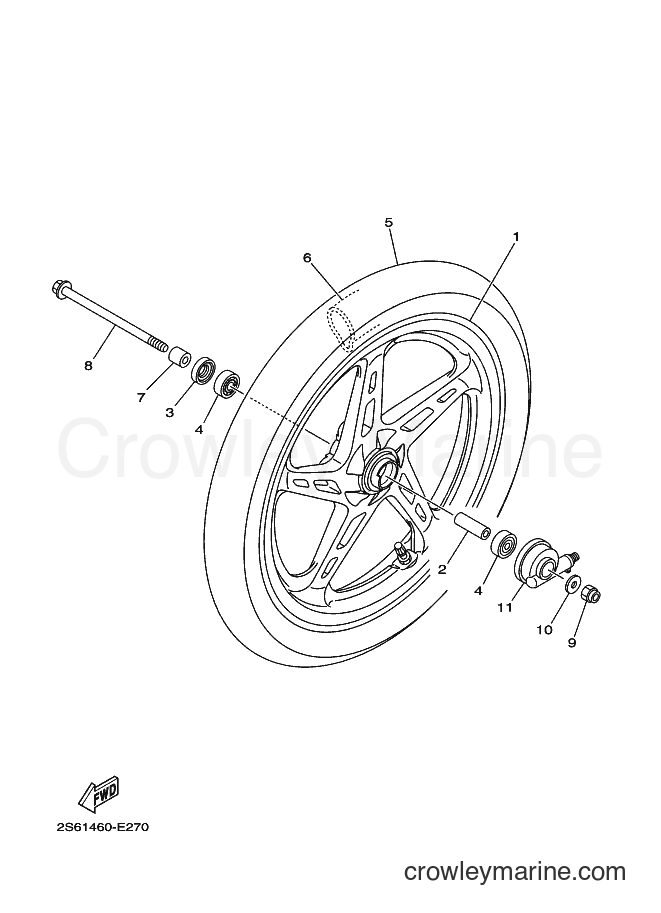 Yamaha Motors T115FLSEC (1FCD) [010] - FRONT WHEEL
