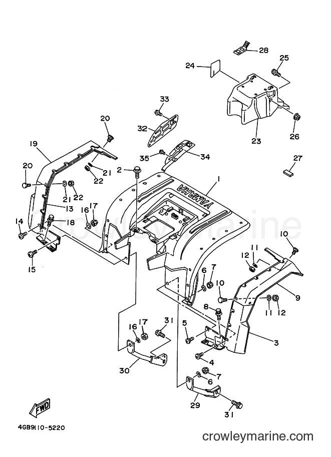 1995 ATV YFM400FW - YFM400FW (4GBA) [010] - REAR FENDER