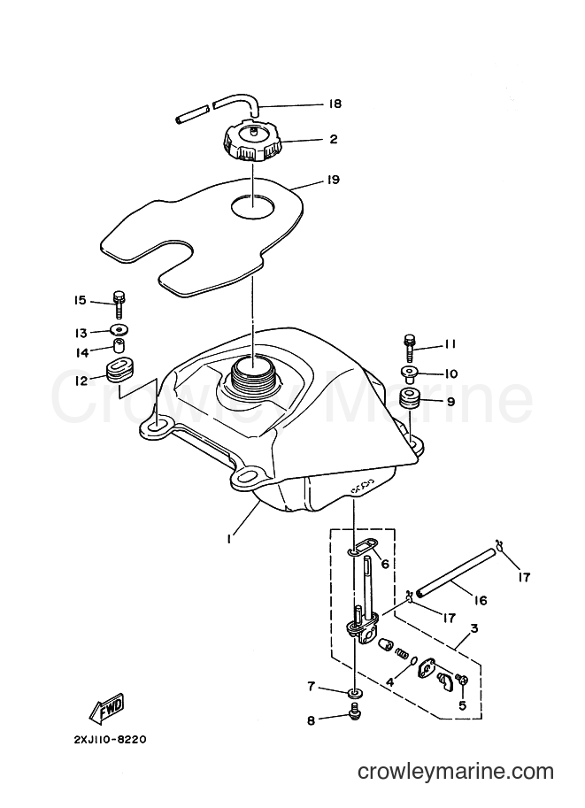 1988 ATV YFS200 - YFS200 (2XJ0) [025] - FUEL TANK