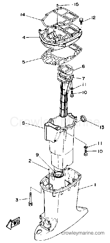 Yamaha Motors 50TLHQ - UPPER CASING