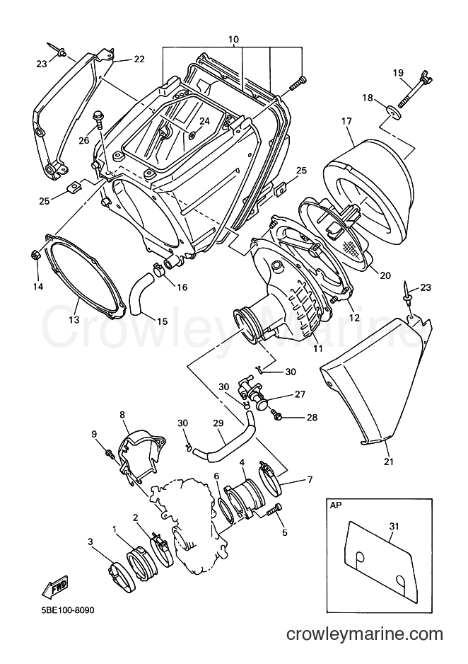 1998 Dirt Bike YZ400F - YZ400F (5BE2) [090] - INTAKE