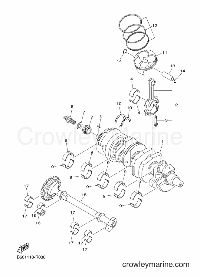2016 Sport Bike YZF-R1S - YZF-R1S (B603) [010] - CRANKSHAFT & PISTON