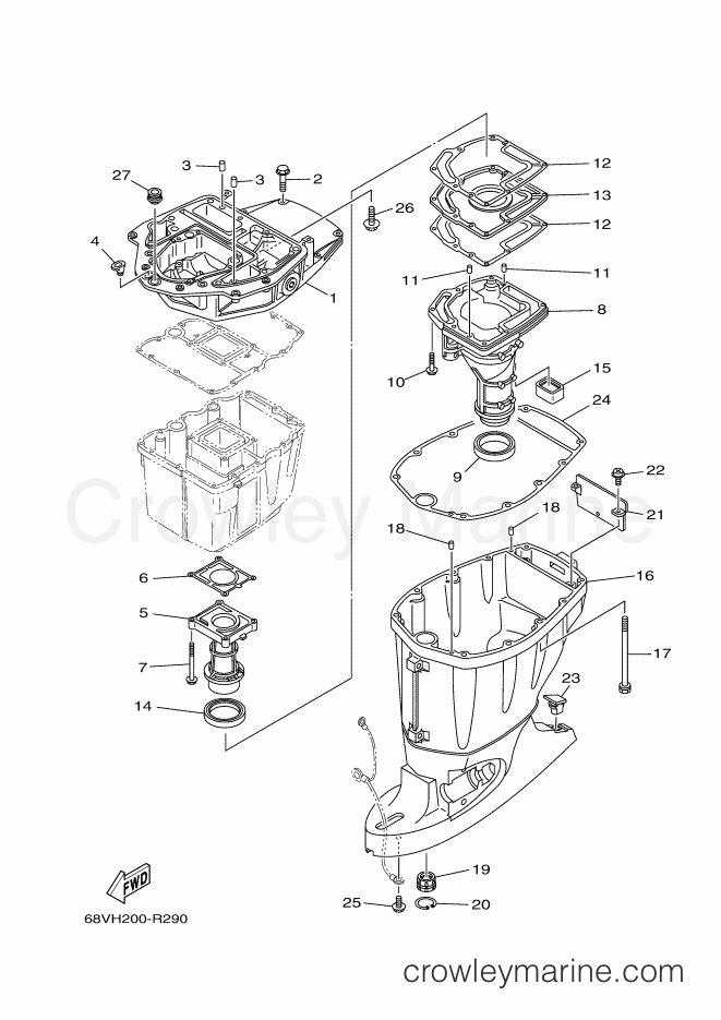 Yamaha Motors FL115AETX (68WH) [140] - UPPER CASING