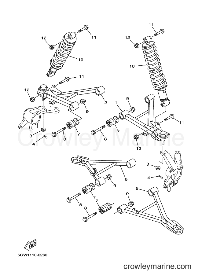 2000 ATV YFM400N - YFM400N (5GW3) [010] - FRONT SUSPENSION & WHEEL