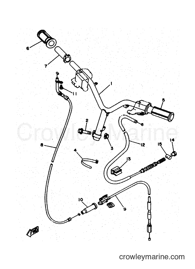 Yamaha Motors YA50R (4PC4) [010] - STEERING HANDLE & CABLE
