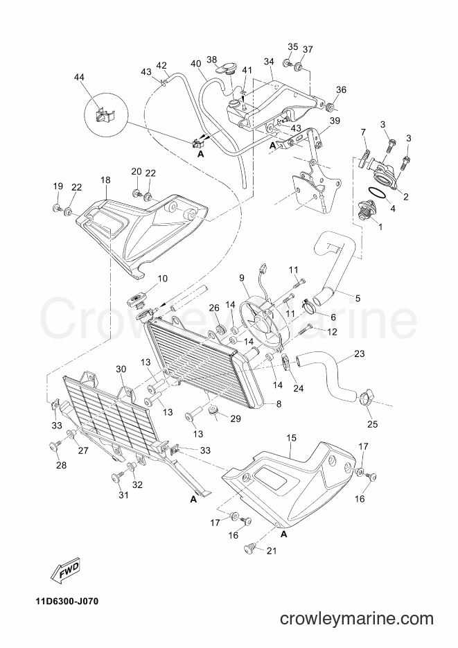 2010 Dirt Bike XT660Z - XT660Z (11D6) [030] - RADIATOR & HOSE